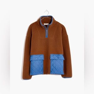 Madewell (Re)sourced Fleece Quilted Pocket Popover Sherpa Jacket